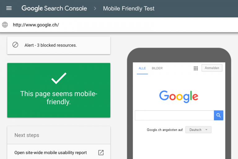 GOOGLE NEW MOBILE FRIENDLY TEST TOOL